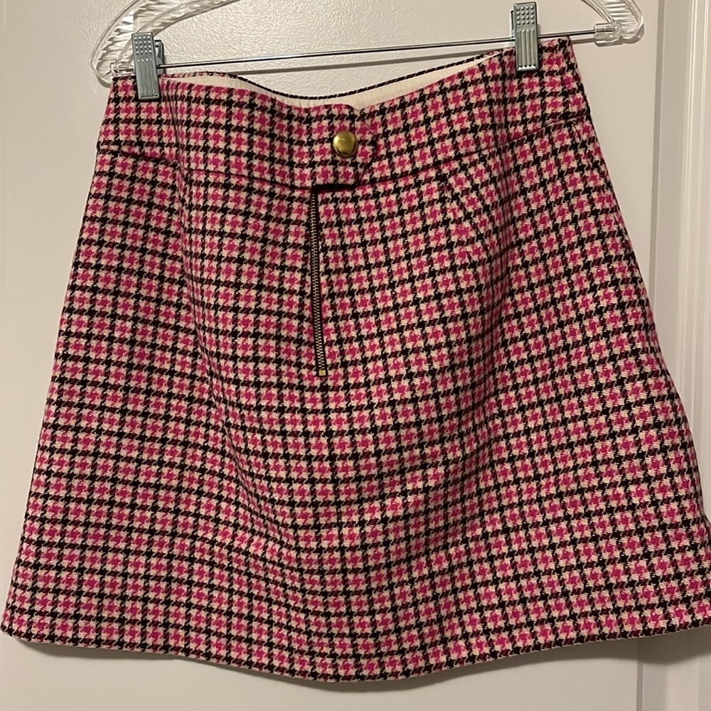 J.Crew Houndstooth Wool A-line Skirt - Size 6 - Picture 2 of 7
